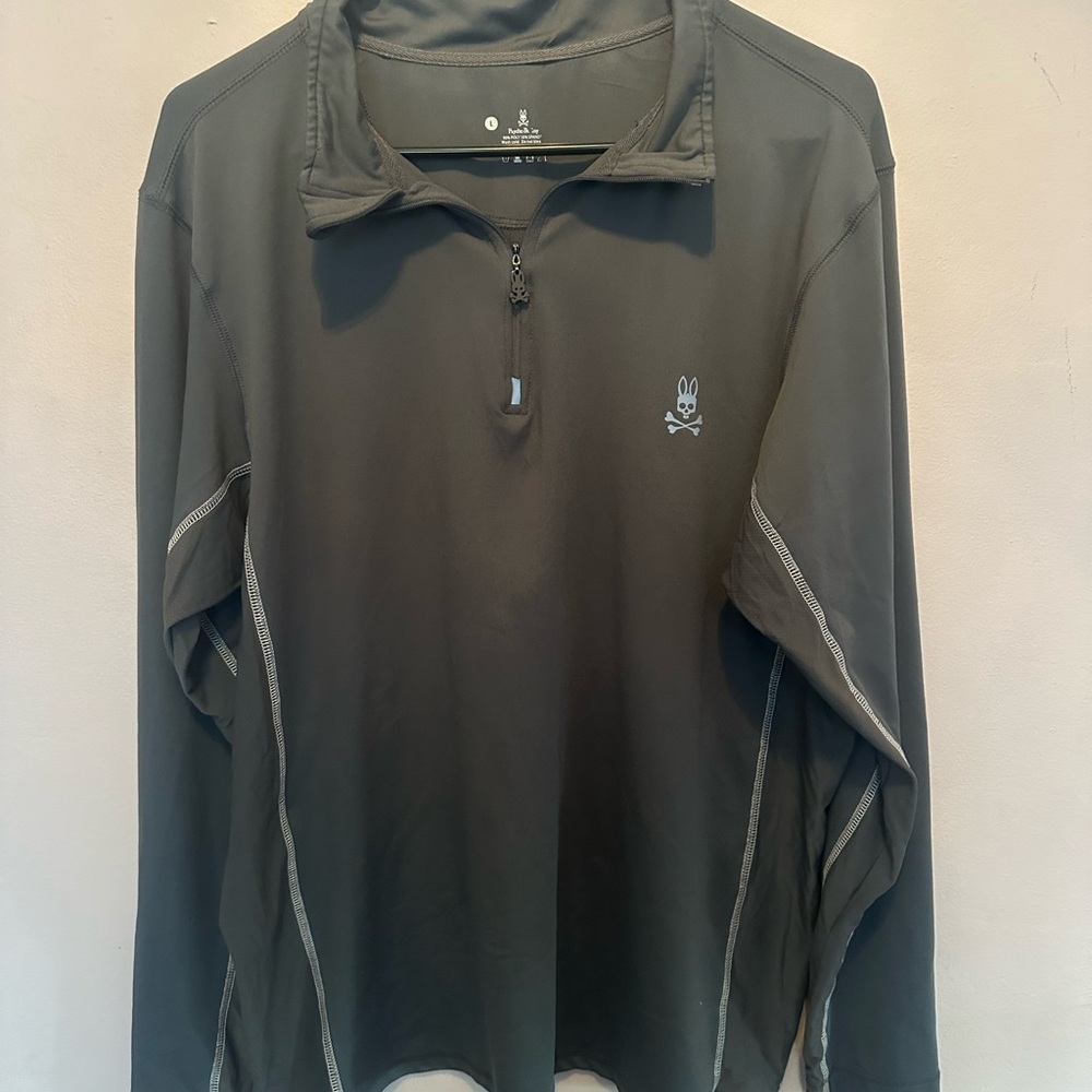 Psycho Bunny Gray Performance Quarter Zip